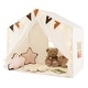 preview thumbnail 2 of 19, Costway Kids Play Tent with Door Curtains Windows Star Lights Colorful - See Details Beige
