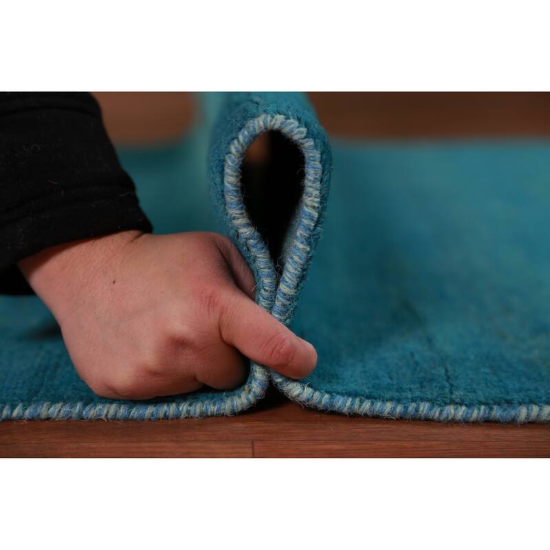 Modern Gabbeh Oriental Rug Hand-Knotted Wool Carpet - 3'3" x 4'9"