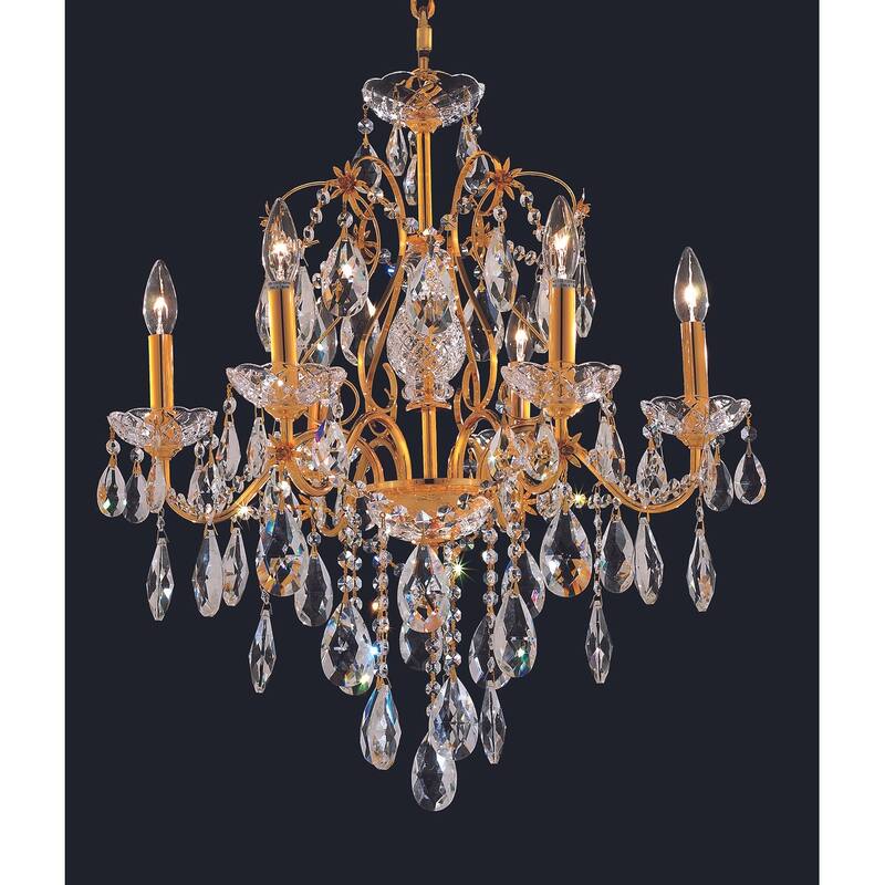Fleur Illumination Collection Chandelier D:24in H:21in Lt:6 Gold Finish - royal cut crystals/Gold