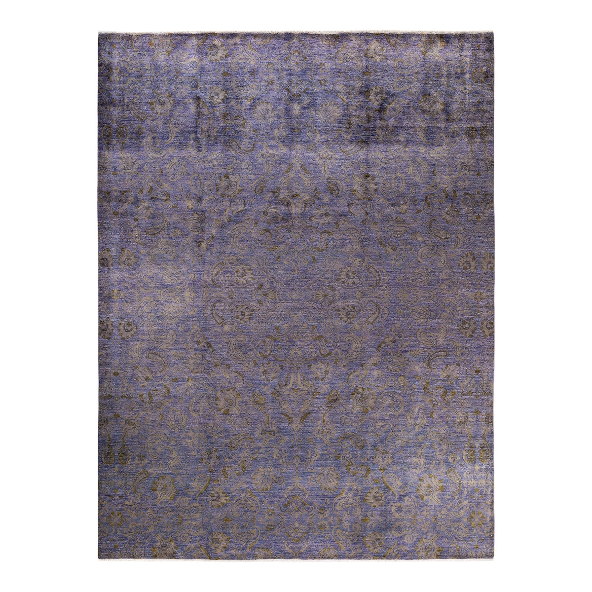 Overton Hand Knotted Wool Vintage Inspired Modern Contemporary Suzani Purple Area Rug - 9' 1" x 11' 8"