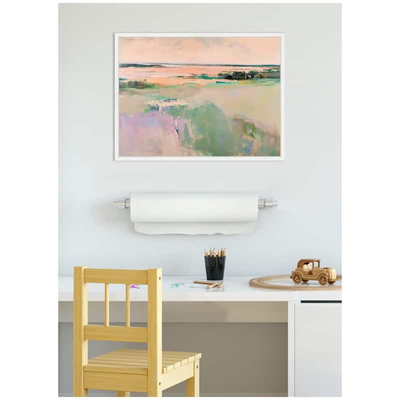 Kate and Laurel Sylvie Pastel Horizon III Framed Canvas by Amy Lighthall