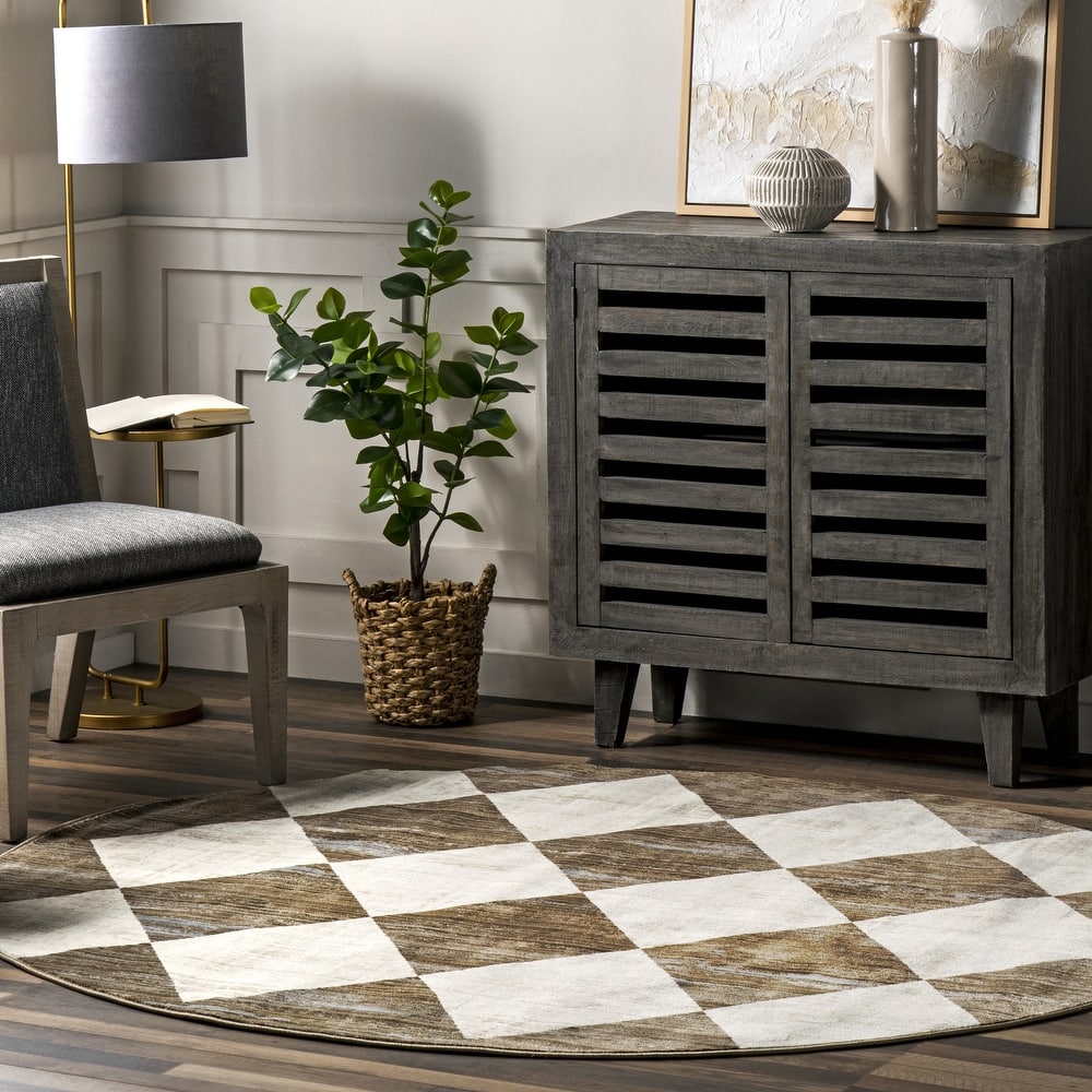 Nuloom Joseline Checkered Fringe Area Rug