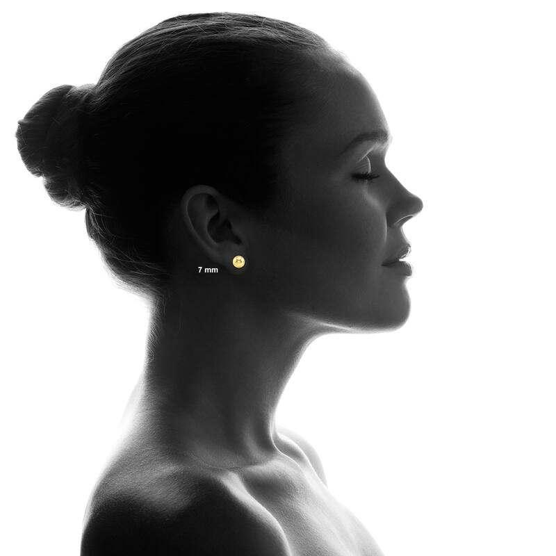 Marquee Jewels 7MM 14K Yellow Gold Filled Round Ball Earrings