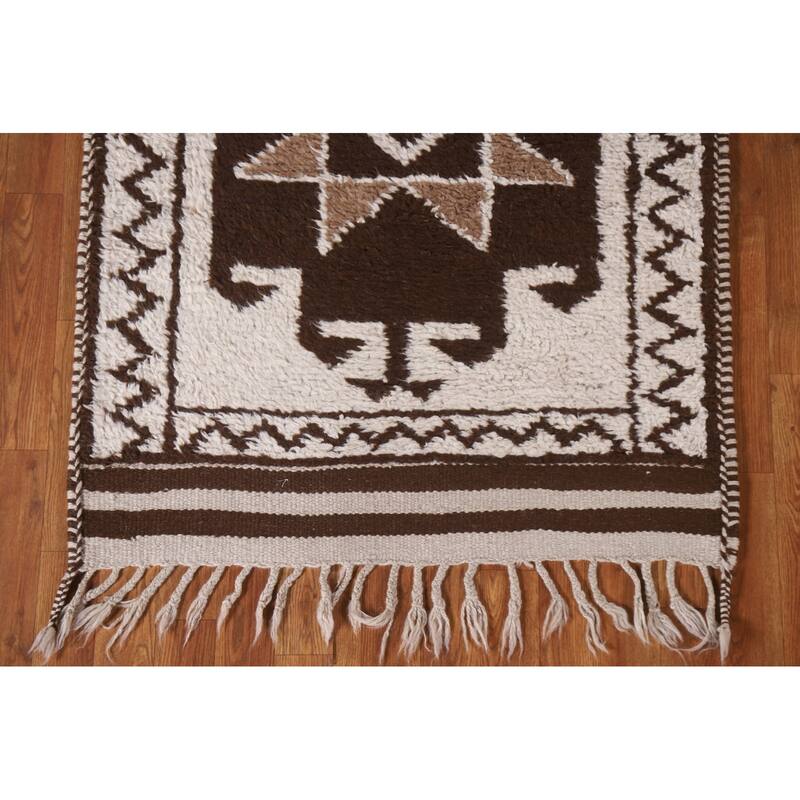 Anatolian Beige Turkish Runner Rug Handmade Wool Carpet - 3'2"x 10'9"