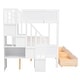 preview thumbnail 36 of 40, Twin over Full Bunk Bed with Shelfs, Storage Staircase and 2 Drawers