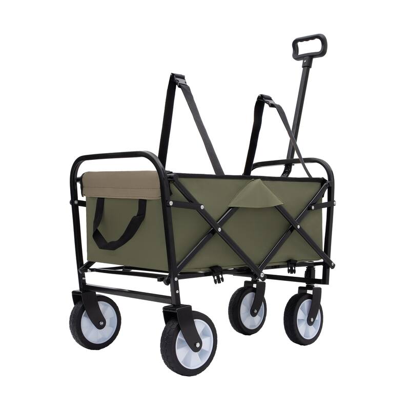 Foldable Wagon with Straps, Beach & Utility Cart, 225lb Capacity