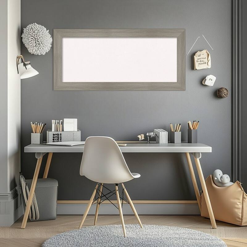 Grand Greywash Narrow Framed Cork Board - Bulletin Board, Organization Board, Pin Board