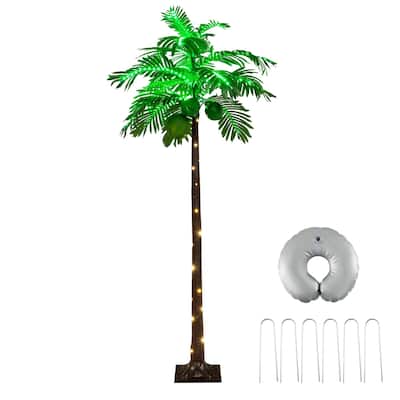 Costway 6 FT LED Lighted Artificial Palm Tree Hawaiian Style Tropical - See Details