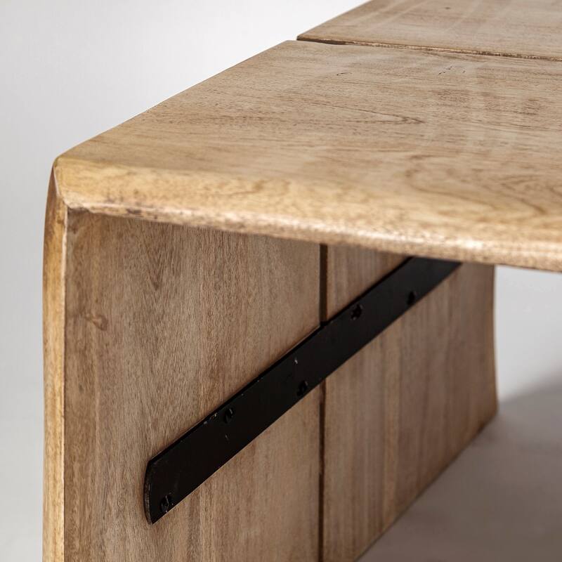 San Andreas Blonde Solid Wood Live-Edge Rectangular Coffee Table - 48.0L x 25.0W x 16.0H