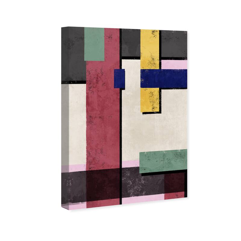 Wynwood Studio Canvas Abstract Crossing Paths Gray and Modern & Contemporary Wall Art Canvas Print