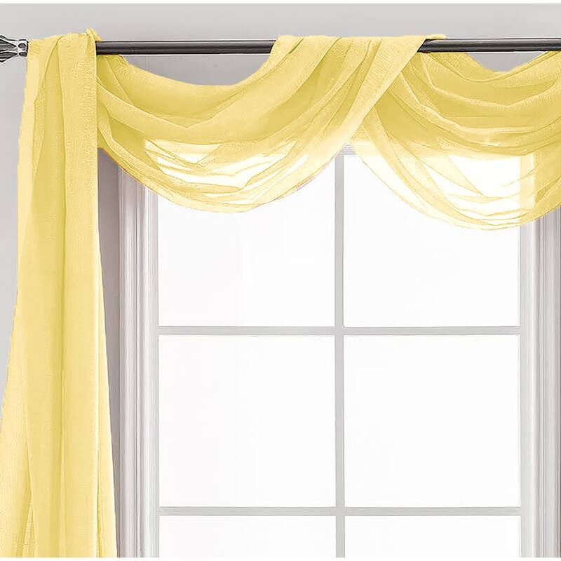 37" x 216" - Sheer Window Scarf Valance Topper Draping Extra Long