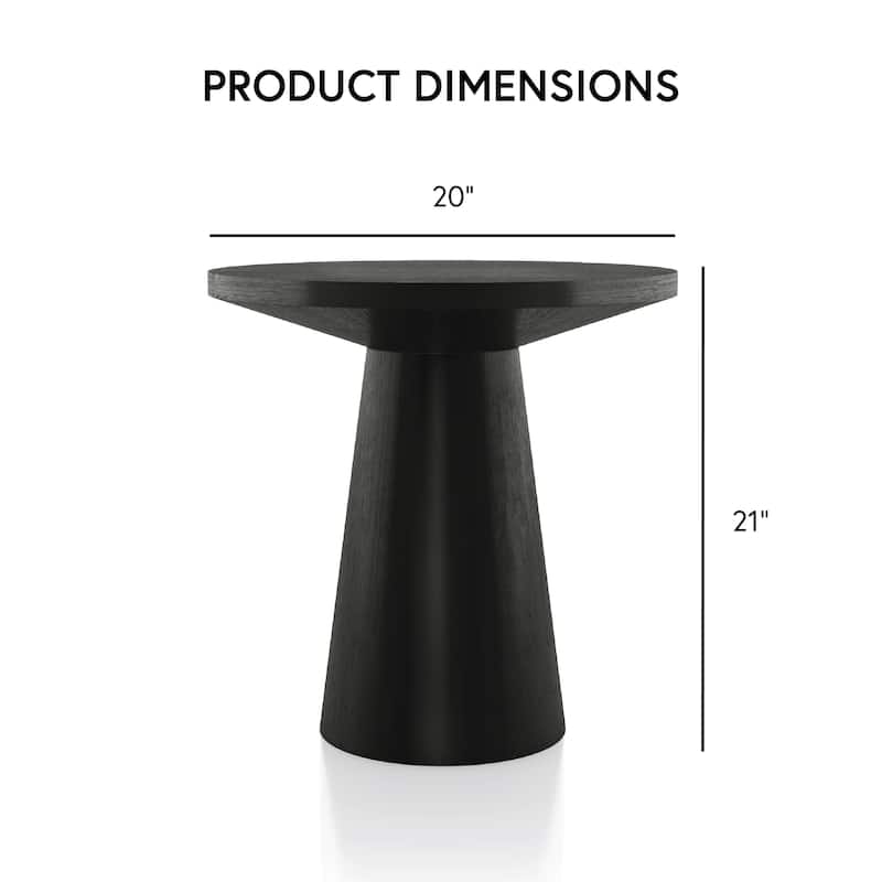 Furniture of America Vitten Modern 2-Piece Solid Wood Round Accent Table Set