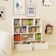 preview thumbnail 5 of 9, Toy Storage Organizer with 2 Movable Drawers, Multi-Functional 7 Shelf Kids Bookcase with 2 Hooks, Children Book Shelf