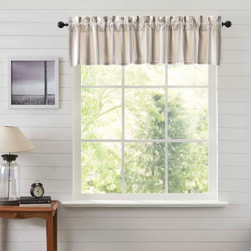 Grace Grain Sack Stripe Valance 16x72 - White