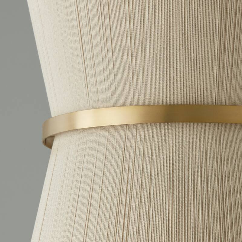 Cecilia 20" 6-light Patinaed Brass/ Tapered String Foyer Pendant