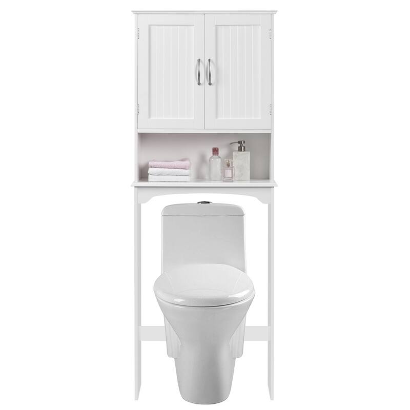 Yaheetech Bathroom Space Saving Organizer Over-the -Toilet - White