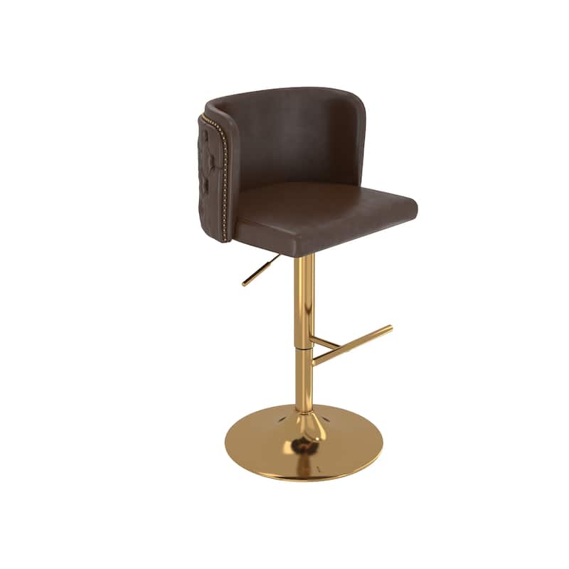 Swivel Bar Stools Set of 2, Modern PU Bar Stools with Backs - Counter Height