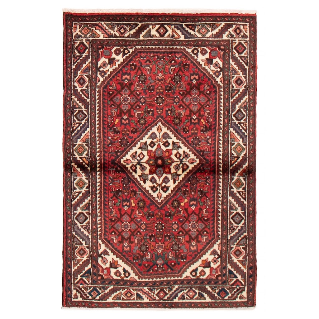 ECARPETGALLERY Hand-knotted Andelz Red Wool Rug - 3'4 x 5'2