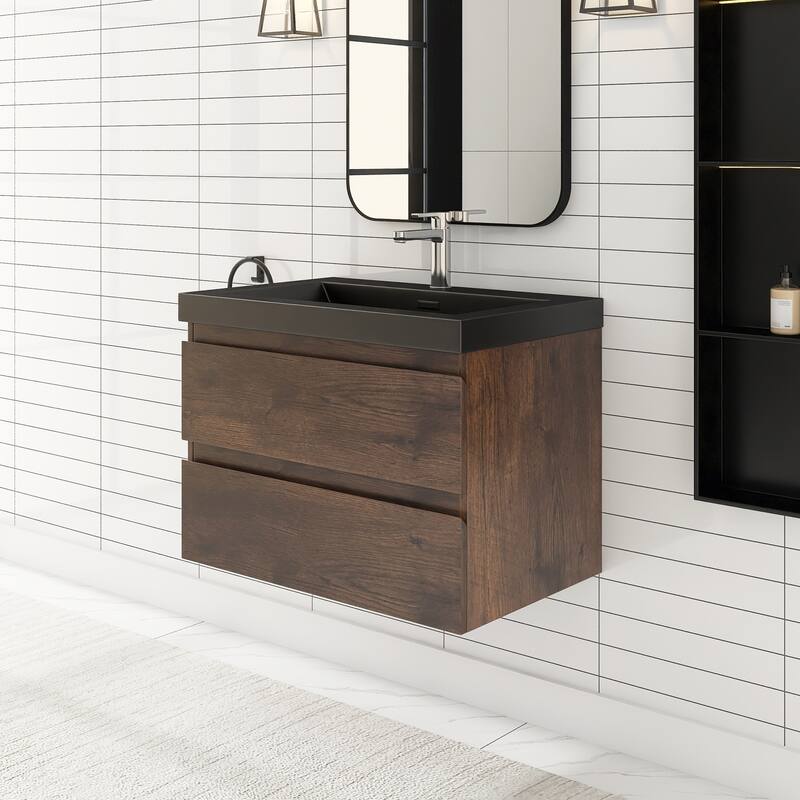Floating Bathroom Vanity with Quartz Sand Top