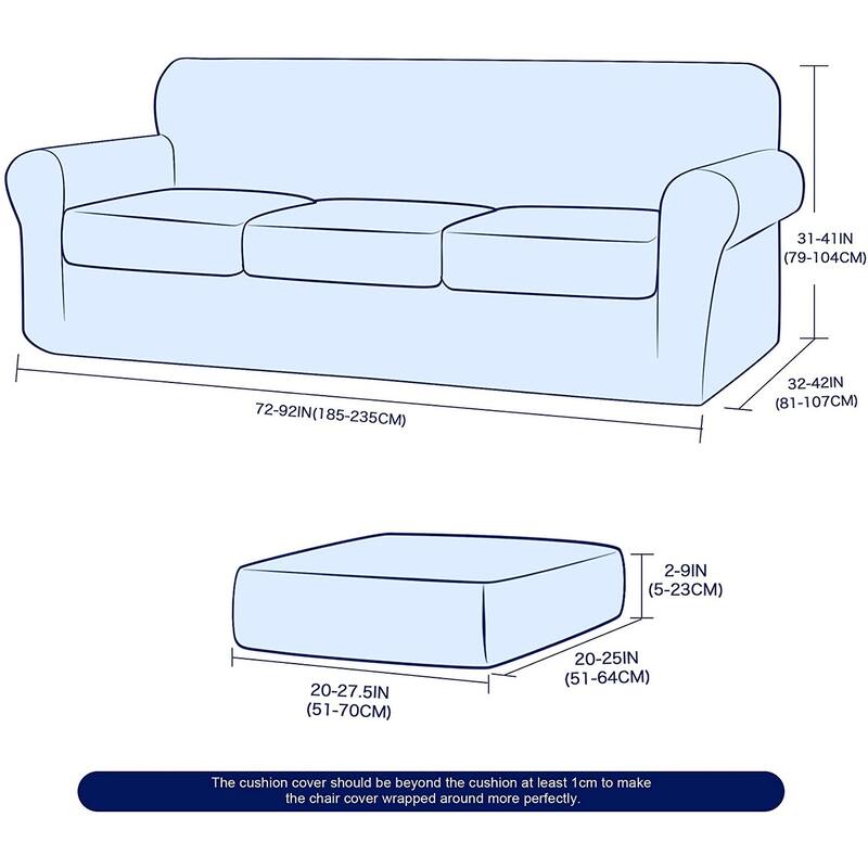 Subrtex Stretch Sofa Slipcover Cover with 3 Separate Cushion Cover