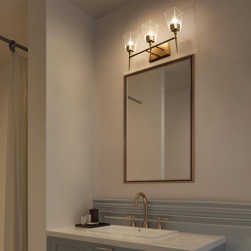 Mirha Mid-Century Modern Industrial Dimmable Glass Wall Sconce Bathroom Vanity Lights Foyer Powder room Hallway