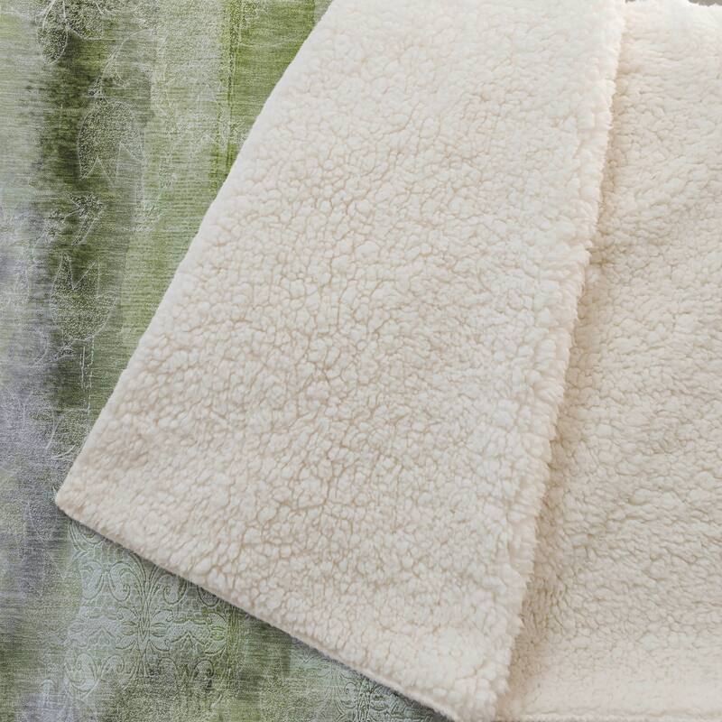 Premium Machine Washable Modern Imprints Sherpa Throw Blanket