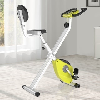 Soozier Folding Upright Training Stationary Indoor Bike with 8 Levels of Magnetic Resistance for Aerobic Exercise