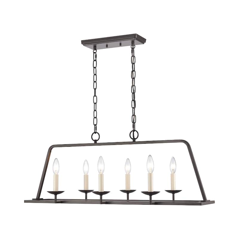 Joanie 34-inch Wide 6-Light Linear Chandelier - 34in W x 14in D x 12.75in H