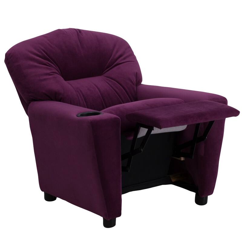 Contemporary Kids Recliner with Cup Holder