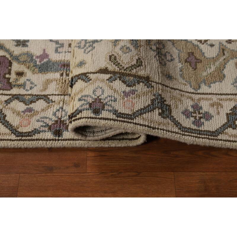 Transitional Oushak Indian Runner Rug Hand-Knotted Wool Carpet - 2'6"x 8'0"