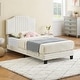 preview thumbnail 12 of 11, Twin Size Upholstered Bed Frame with Headboard,Heavy Duty Wooden Platform for Kids