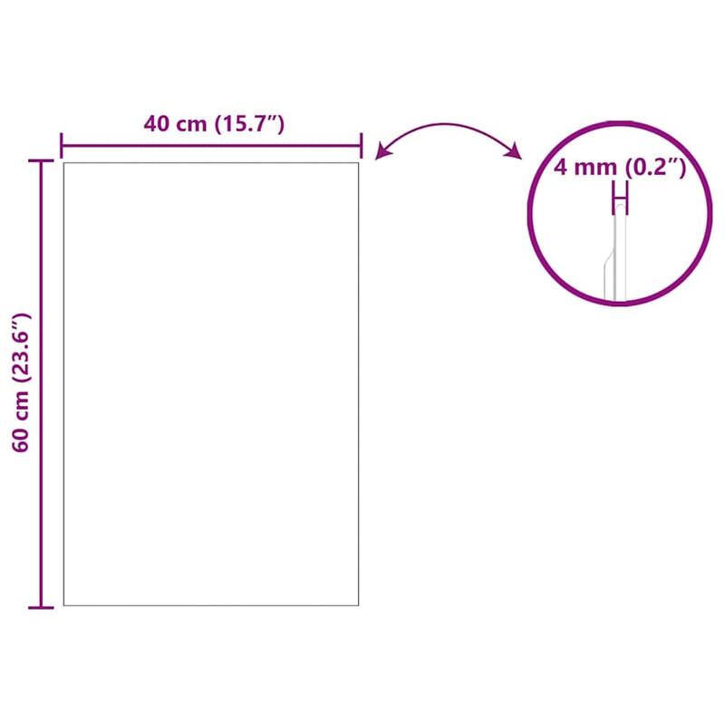 vidaXL Wall Mirror Square 15.75 x 15.75 in Tempered Glass