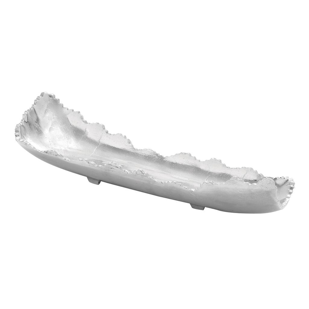Aluminum Metal Live Edge Living Room Decor Tray - Silver - Roche River Decor