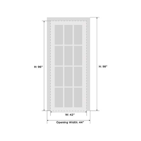 dimension image slide 20 of 22, Interior Solid French Door / Mela 0755 Painted White / Single Regular Panel Frame Handle / Bathroom Bedroom Modern Doors