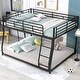 preview thumbnail 1 of 11, Metal Floor Bunk Bed, Full XL over Queen Black