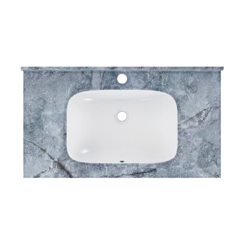 Avancer 36'' Wall Mount Sink In Blue Celeste - 35.4375" x 19.75" x 7.5"