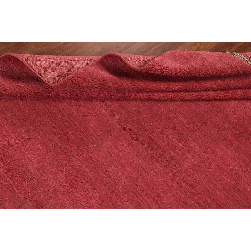 Pink Modern Gabbeh Oriental Area Rug Handmade Tribal Wool Carpet - 5'6" x 7'10"