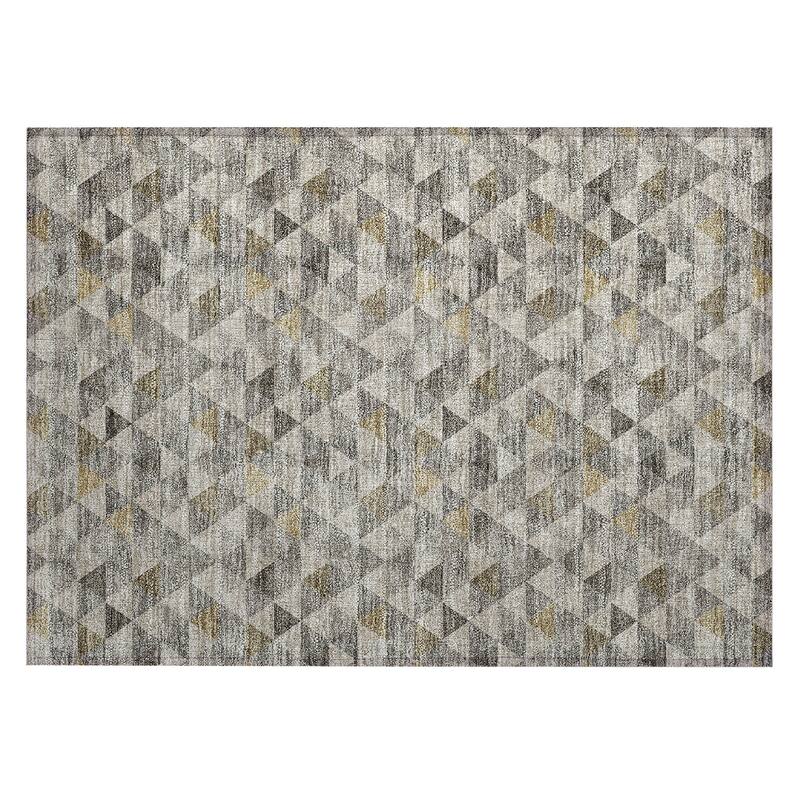 Machine Washable Indoor/ Outdoor Chantille Contemporary Mosaic Rug