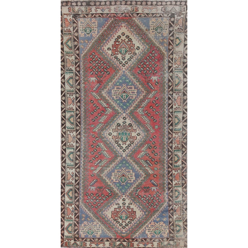 Tabriz Persian Vintage Area Rug Hand-Knotted Wool Carpet - 4'7" x 9'6"