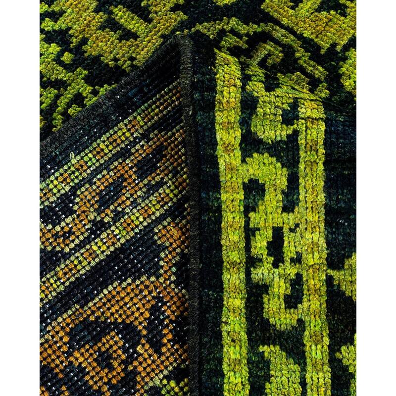 Overdyed, One-of-a-Kind Hand-Knotted Area Rug - Black - 6' 4" x 9' 1"