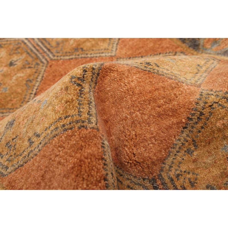 ECARPETGALLERY Hand-knotted Finest Agra Jaipur Copper Wool Rug - 2'6 x 7'10