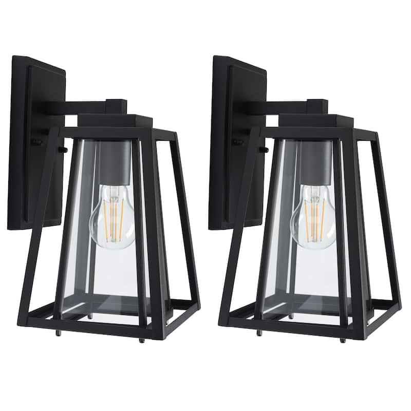 SAFAVIEH Lighting Liboria 7.5" Outdoor Sconce (Set of 2) - 7.5" x 7" x 12" - withD/H - 7Wx7Dx12H