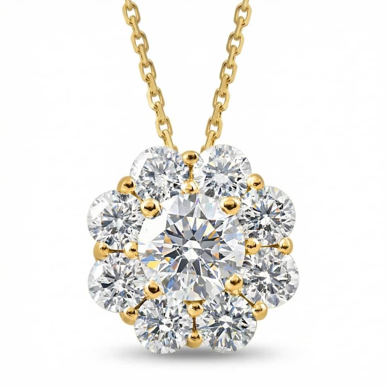 Bliss Diamond 1 Ct Diamond Pendant Yellow Gold Necklace - Yellow - 18 Inch