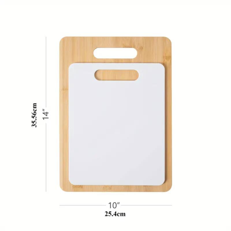 Dura Living 2-Piece Bamboo and Poly Cutting Board Set - Eco-Friendly Bamboo & Durable Poly Chopping Boards