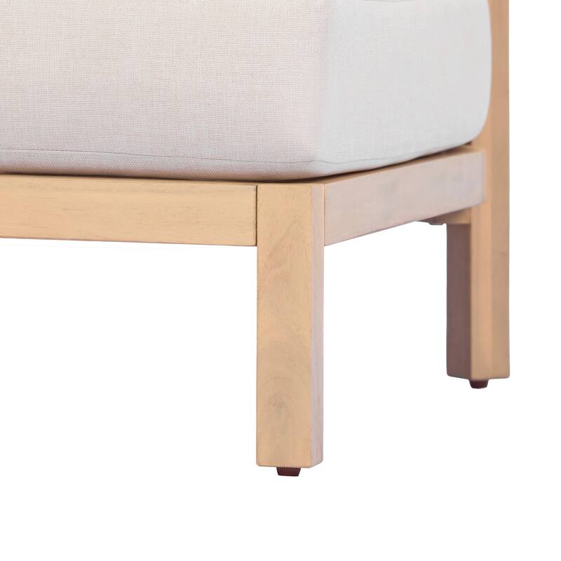 Christopher Knight Home - Outdoor Acacia Wood Club Chair with Rope-Woven Back & Water-Resistant Cushion