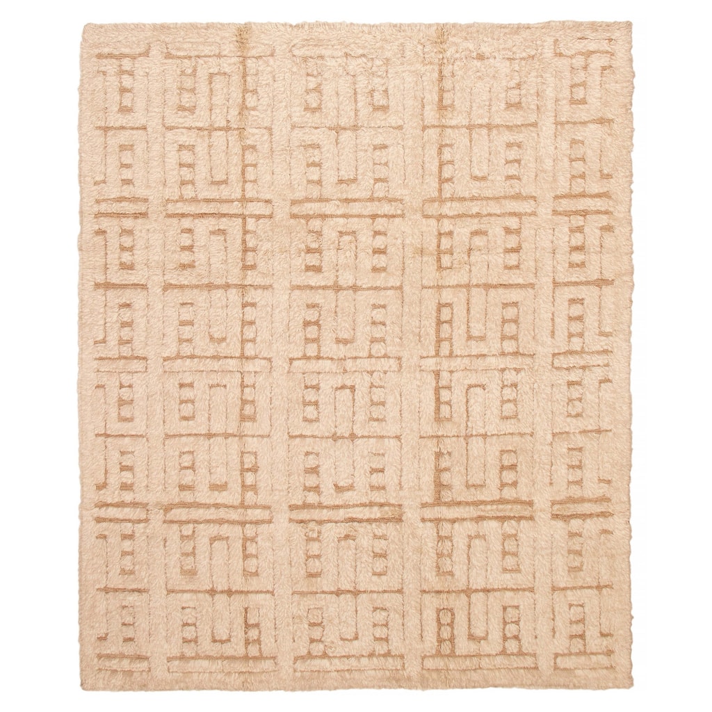 ECARPETGALLERY Hand-knotted Tangier Cream Wool Rug - 9'8 x 14'0