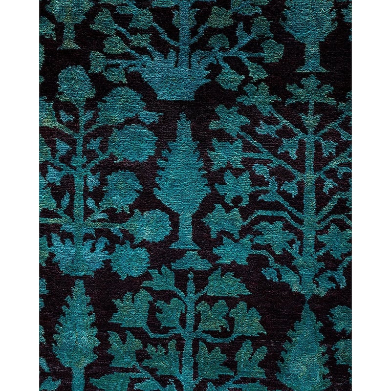 Overdyed, One-of-a-Kind Hand-Knotted Area Rug - Blue - 10' 0" x 14' 2"