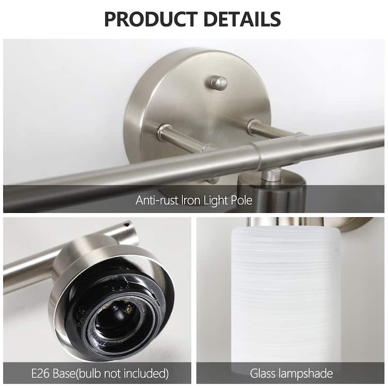 Bathroom Vanity Light 4/5/6-Light Nickel Finish Fixture - 4-Light