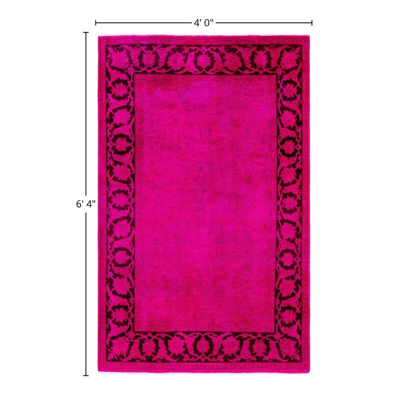 Overdyed One-of-a-Kind Hand-Knotted Area Rug - Pink - 4' 0" x 6' 4"