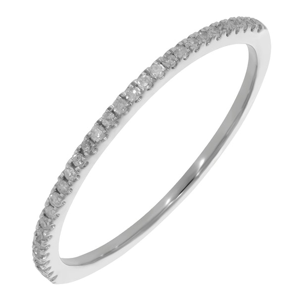 1.20 Cttw AFFY Round Cut White Natural Diamond Band Ring in 14k Gold Over Sterling Silver